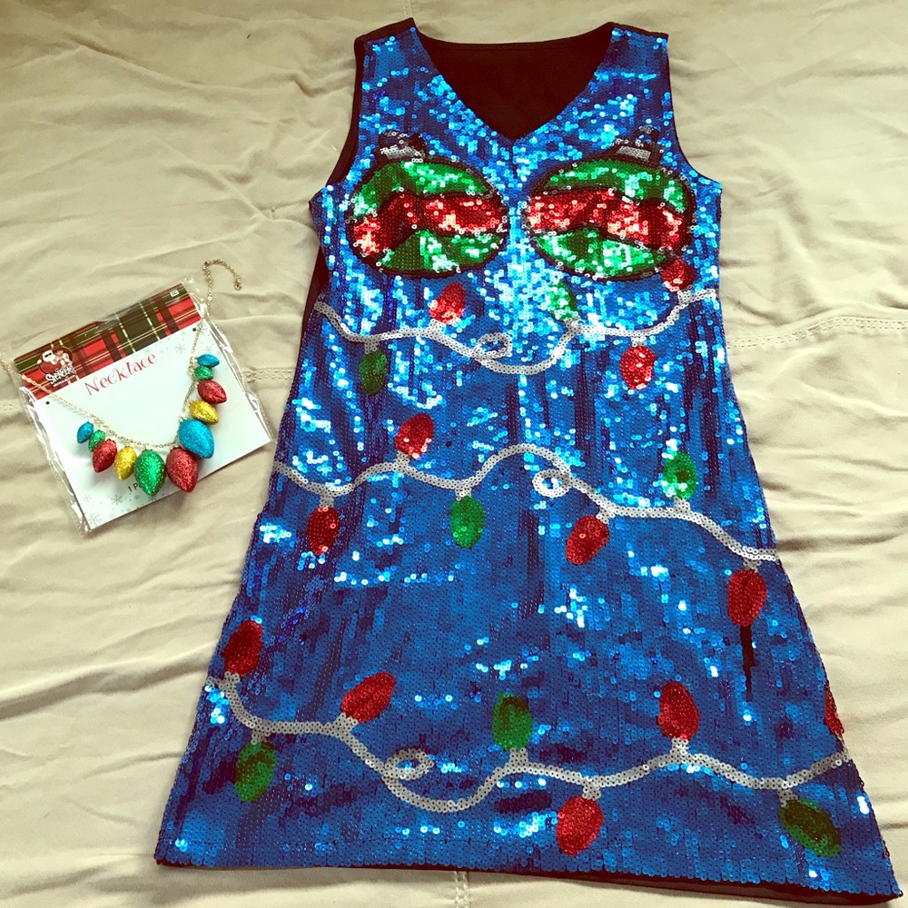 Ugly Christmas sequin dress 🎉🎄💙